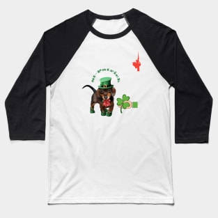 St Patrick Day With A Dog Hat, Cute Dog KlubNocny Baseball T-Shirt
